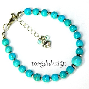 Türkiz ásványkarkötő - ékszer - karkötő - ásványkarkötő - Meska.hu