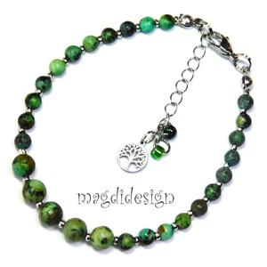 Zöld howlit ásványkarkötő - Meska.hu