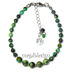 Zöld howlit ásványkarkötő - ékszer - karkötő - ásványkarkötő - Meska.hu