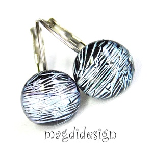 Pezsgő, színjáték üvegékszer kapcsos fülbevaló - Meska.hu