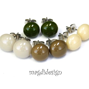 NEMESACÉL!  Pasztellek 4 pár üveg fülbevaló csomagban  - ékszer - fülbevaló - pötty fülbevaló - Meska.hu