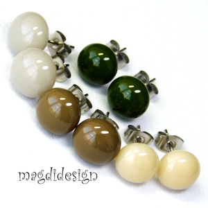 NEMESACÉL!  Pasztellek 4 pár üveg fülbevaló csomagban , Ékszer, Fülbevaló, Pötty fülbevaló, Ékszerkészítés, Üvegművészet, MESKA