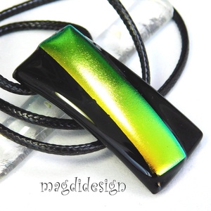 Aranyló dichroic üvegékszer nyaklánc - Meska.hu