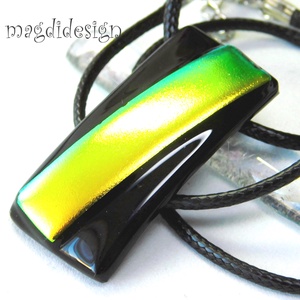 Aranyló dichroic üvegékszer nyaklánc - ékszer - nyaklánc - medálos nyaklánc - Meska.hu