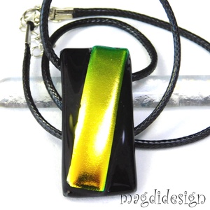 Aranyló dichroic üvegékszer nyaklánc - ékszer - nyaklánc - medálos nyaklánc - Meska.hu