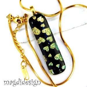 Arany szívecskék üvegékszer nyaklánc - Valentin napra, Anyák napjára, Nőnapra - Meska.hu