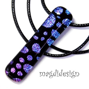 Univerzum kék-fekete üvegékszer nyaklánc - ékszer - nyaklánc - medálos nyaklánc - Meska.hu