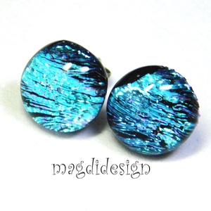 ORVOSI ACÉL!  Kék szikrázás üvegékszer pötty  fülbevaló , Ékszer, Fülbevaló, Pötty fülbevaló, Ékszerkészítés, Üvegművészet, MESKA