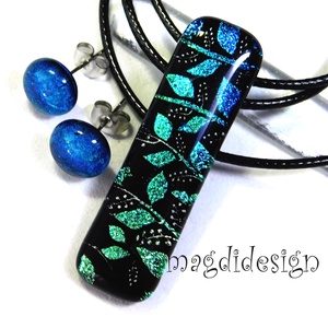 Rügyező ágak üvegékszer szett nyaklánc stiftes fülbevaló - Valentin napra, Anyák napjára, Nőnapra - ékszer - ékszerszett - Meska.hu