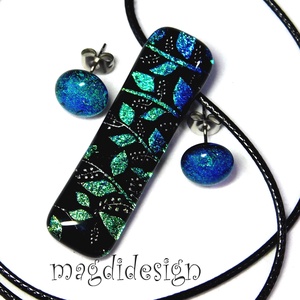 Rügyező ágak üvegékszer szett nyaklánc stiftes fülbevaló - Valentin napra, Anyák napjára, Nőnapra - ékszer - ékszerszett - Meska.hu