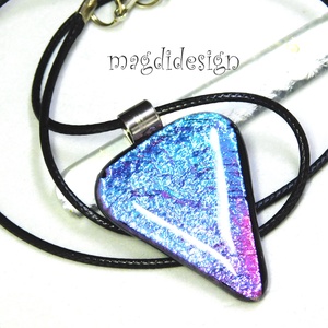 Kristályos, színjátszó kék üvegékszer nyaklánc - ékszer - nyaklánc - medálos nyaklánc - Meska.hu