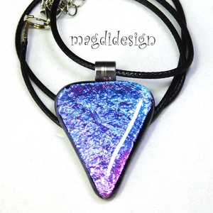 Kristályos, színjátszó kék üvegékszer nyaklánc - ékszer - nyaklánc - medálos nyaklánc - Meska.hu