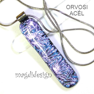 Ezüst aqua szikrázás üvegékszer nyaklánc - Meska.hu