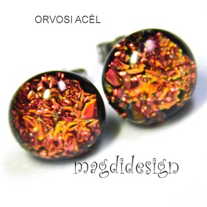 Afrikai fényjáték üvegékszer kapcsos fülbevaló  - ékszer - fülbevaló - lógó fülbevaló - Meska.hu