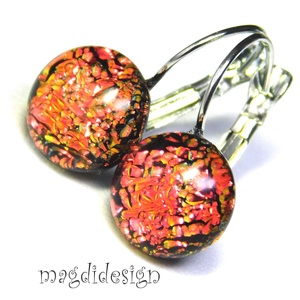 Afrikai fényjáték üvegékszer kapcsos fülbevaló  - ékszer - fülbevaló - lógó fülbevaló - Meska.hu