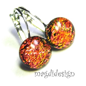 Afrikai fényjáték üvegékszer kapcsos fülbevaló  - ékszer - fülbevaló - lógó fülbevaló - Meska.hu