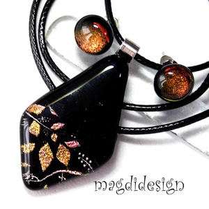 Rügyező ág üvegékszer szett nyaklánc stiftes fülbevaló - Valentin napra, Anyák napjára, Nőnapra - ékszer - ékszerszett - Meska.hu