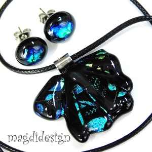 Rügyező ágak üvegékszer szett nyaklánc stiftes fülbevaló 1 - Valentin napra, Anyák napjára, Nőnapra - ékszer - ékszerszett - Meska.hu