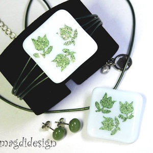 Tulipánkert üvegékszer szett nyaklánc, karkötő, stiftes fülbevaló  - ékszer - ékszerszett - Meska.hu