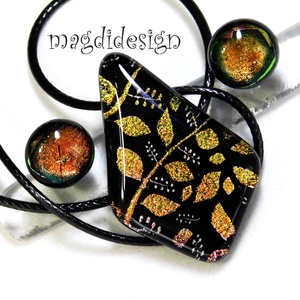 Rügyező ágak üvegékszer szett nyaklánc stiftes fülbevaló 4 -  Anyák napjára, Nőnapra - ékszer - ékszerszett - Meska.hu