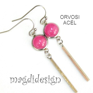 Ametiszt lila üvegékszer lógós fülbevaló - ékszer - fülbevaló - lógó fülbevaló - Meska.hu