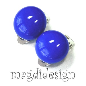 MAXI NEMESACÉL! Királykék fülklipsz üvegékszer , Ékszer, Fülbevaló, Klipsz, Ékszerkészítés, Üvegművészet, MESKA