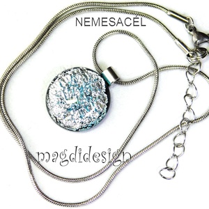 Ezüst dichroic üvegékszer nyaklánc - ékszer - ékszerszett - Meska.hu