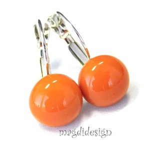 MAXI Mogyoró üvegékszer kapcsos fülbevaló - ékszer - fülbevaló - lógós kerek fülbevaló - Meska.hu