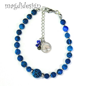 Kék howlit ásvány karkötő - ékszer - karkötő - ásványkarkötő - Meska.hu