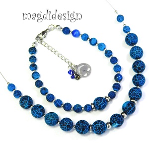 Kék howlit ásvány karkötő - ékszer - karkötő - ásványkarkötő - Meska.hu