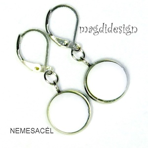 NEMESACÉL! Hófehér üvegékszer lógós fülbevaló - ékszer - fülbevaló - lógó fülbevaló - Meska.hu