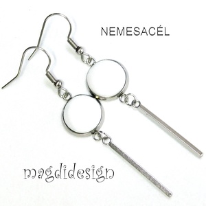 Hófehér üvegékszer lógós fülbevaló  - Meska.hu