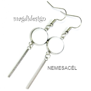 Hófehér üvegékszer lógós fülbevaló  - ékszer - fülbevaló - lógó fülbevaló - Meska.hu