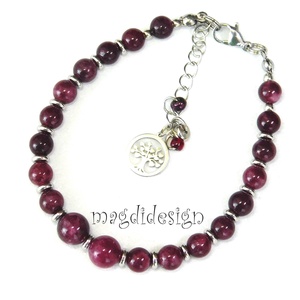 Rubin-agát színű természetes kő karkötő - ékszer - karkötő - ásványkarkötő - Meska.hu