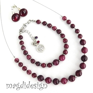 NEMESACÉL! MAXI Áttetsző rubinpiros üvegékszer fülbevaló  - ékszer - fülbevaló - pötty fülbevaló - Meska.hu