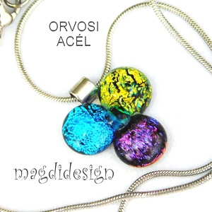 Dichroic bogyós színtrió üvegékszer nyaklánc 1 - Meska.hu