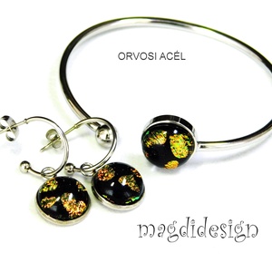 Arany szívecskés szett karkötő, lógós fülbevaló - Ballagásra, születésnapra, névnapra - ékszer - ékszerszett - Meska.hu