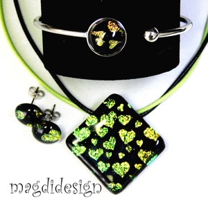 Arany szívecskés szett nyaklánc, karkötő, stiftes fülbevaló - Ballagásra, születésnapra, névnapra - ékszer - ékszerszett - Meska.hu