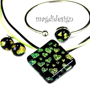 Arany szívecskés szett nyaklánc, karkötő, stiftes fülbevaló - Ballagásra, születésnapra, névnapra, Ékszer, Ékszerszett, Ékszerkészítés, Üvegművészet, MESKA