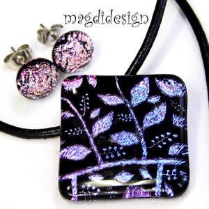 EXKLUZÍV Rügyező ágak üvegékszer szett nyaklánc stiftes fülbevaló 4  - Anyák napjára, ballagásra - ékszer - ékszerszett - Meska.hu