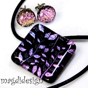 EXKLUZÍV Rügyező ágak üvegékszer szett nyaklánc stiftes fülbevaló 4  - Anyák napjára, ballagásra - ékszer - ékszerszett - Meska.hu