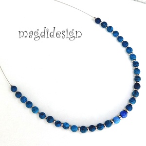 Kék howlit ásvány nyaklánc - ékszer - nyaklánc - bogyós nyaklánc - Meska.hu
