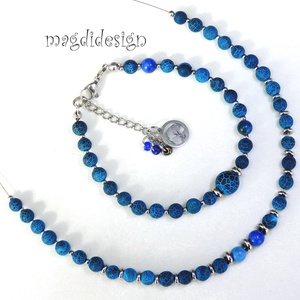 Kék howlit ásvány karkötő - ékszer - karkötő - ásványkarkötő - Meska.hu