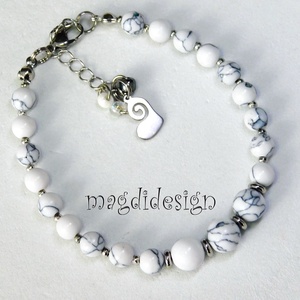 Fehér howlit ásványkarkötő - ékszer - karkötő - ásványkarkötő - Meska.hu