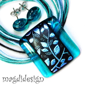 Tavaszi szél színjáték dichroic üvegékszer szett nyaklánc fülbevaló Anyák napjára, ballagásra, születésnapra, névnapra - ékszer - ékszerszett - Meska.hu