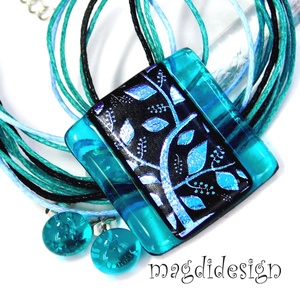 Tavaszi szél színjáték dichroic üvegékszer szett 1  Anyák napjára, ballagásra, születésnapra, névnapra - Meska.hu