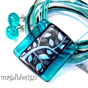 Tavaszi szél színjáték dichroic üvegékszer szett 1  Anyák napjára, ballagásra, születésnapra, névnapra - ékszer - ékszerszett - Meska.hu