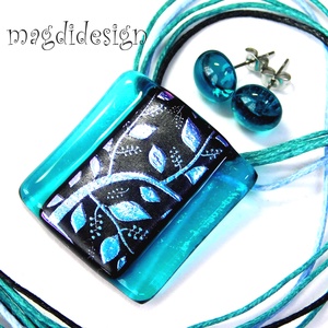 Tavaszi szél színjáték dichroic üvegékszer szett 1  Anyák napjára, ballagásra, születésnapra, névnapra - ékszer - ékszerszett - Meska.hu