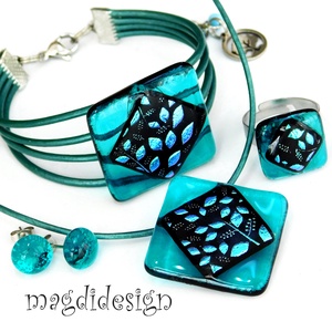 Tavaszi szél színjáték dichroic üvegékszer szett  Anyáknapjára ballagásra, születésnapra, névnapra - ékszer - ékszerszett - Meska.hu