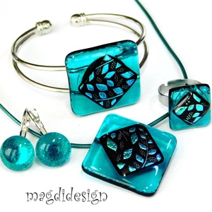 Tavaszi szél színjáték dichroic üvegékszer szett 1  Anyák napjára ballagásra, születésnapra, névnapra - ékszer - ékszerszett - Meska.hu